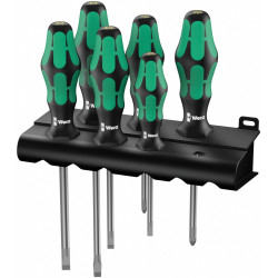 Набор отверток Kraftform Plus Lasertip 334/6 Rack + подставка, 6 предметов, Wera