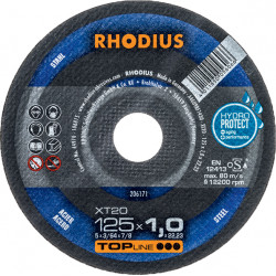 Диск отрезной тонкий по высокопрочной стали XT 20 125x1,0x22,23 Rhodius (50 шт/уп)