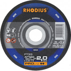 Диск отрезной по стали FT 33 125x3,0x22,23 Rhodius (25 шт/уп)