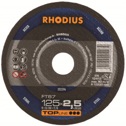 Диск отрезной по стали FT 67 125x2,5x22,23 Rhodius (25 шт/уп)