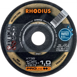 Диск отрезной тонкий по нержавеющей стали XT 38 180x1,5x22,23 Rhodius (25 шт/уп)