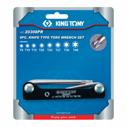 Набор Г-образных TORX, T9-T40, складные, 8 предметов KING TONY