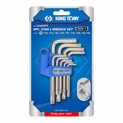 Набор Г-образных TORX, T10-T50, с отверстием, 9 предметов KING TONY