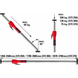 Подпорка монтажная телескопическая для потолка, 130 кг, 1700 - 3000 мм Bessey