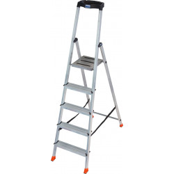 Стремянка с большой полкой SAFETY, 5 ступеней MONTO Krause