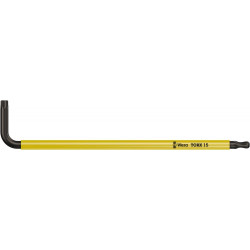 Ключ Г-образный TORX BO Multicolour , BlackLaser, с шаром, TX 15 x 90 мм, с отверстием Wera