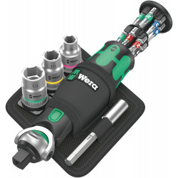 Отвертка с трещоткой и битами 8009 Zyklop Pocket Set 2, 18 пр., Wera