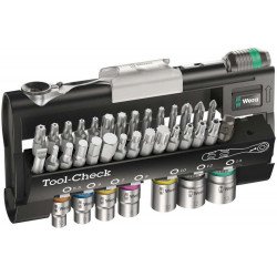 Набор бит и головок с трещоткой Tool-Check Automotive 1, 38 пр., Wera
