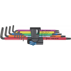 Набор Г-образных ключей 967/9 SXL TORX Multicolour HF 1,с фиксацией, удлиненные, 9 пр.,  Wera