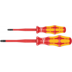 Набор диэлектрических отвёрток PlusMinus VDE, с узким концом, 2 пр., PZ/S #1-2, Wera
