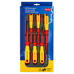 Набор отвёрток VDE диэлектрических, c узким концом, 6 пр., SL2.5/4.0, PH1/2, PZ1/2    Knipex