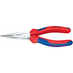 Длинногубцы с режущими кромками, 140 мм, хром, 2-комп ручки Knipex