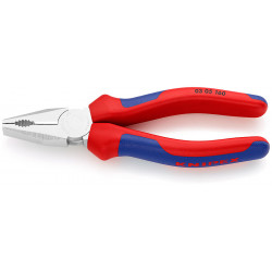 Плоскогубцы комбинированные, 160 мм, хром, 2-комп ручки, SB Knipex