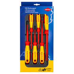 Набор отвёрток VDE диэлектрических, с узким концом, 6 пр. Knipex
