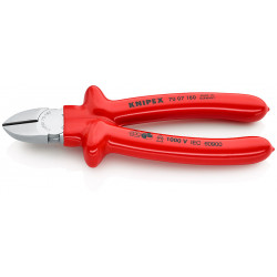 Бокорезы VDE, 180 мм, хром, обливные диэлектрические ручки Knipex