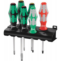 Набор отвёрток Kraftform Plus 334/368/6 + подставка, 6 пр., PH 1-2, SL 4-6.5, R 1-2  Wera
