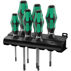 Набор отвёрток TORX BO Kraftform Plus + подставка, с отверстием, 6 пр., Wera